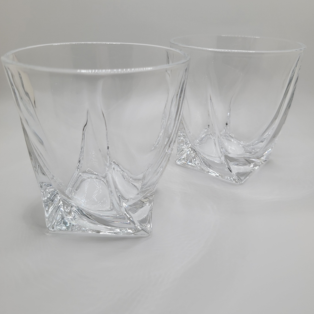 Twisted Whiskey Tumblers Glasses Set of 2